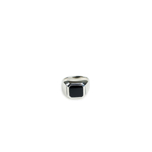 wacko maria wacko maria onyx signet ring (silver)